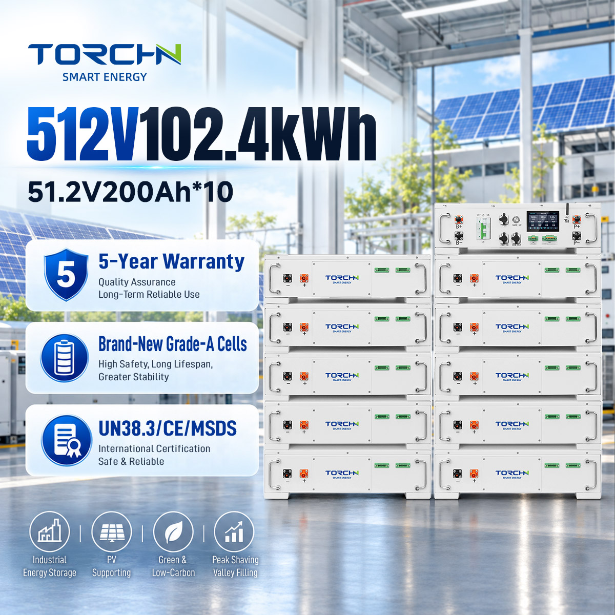 512V 102.4kWH high-voltage energy storage lithium battery